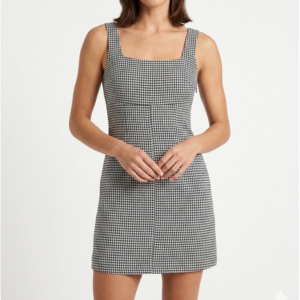 H&M Black and White Patterned Midi Dress